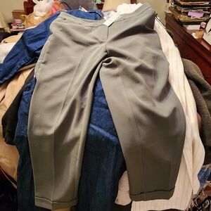 Olive Green Crop Leg Pants